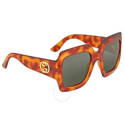 gucci 57mm square sunglasses havana|gucci brown havana oversized sunglasses.